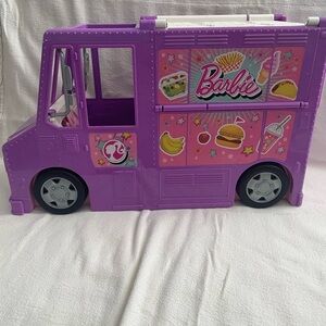 Gently Used Barbie Purple Play Food Truck Toy with Accessories